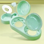 自动宠物喂食器厂家-15度倾斜360度旋转双碗