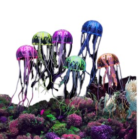 水族装饰厂家-塑料水母发光圆柱