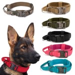 战术狗项圈厂家-可调尼龙背带重金属