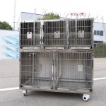 Veterinary Cage Supplier - Stainless Steel Two Stage Five Compartments