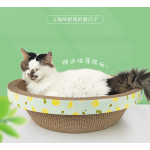 纸板抓板厂家-椭圆形高密度带猫薄荷