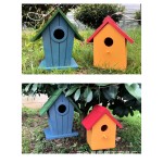 木质鸟屋厂家-彩色悬挂花园装饰