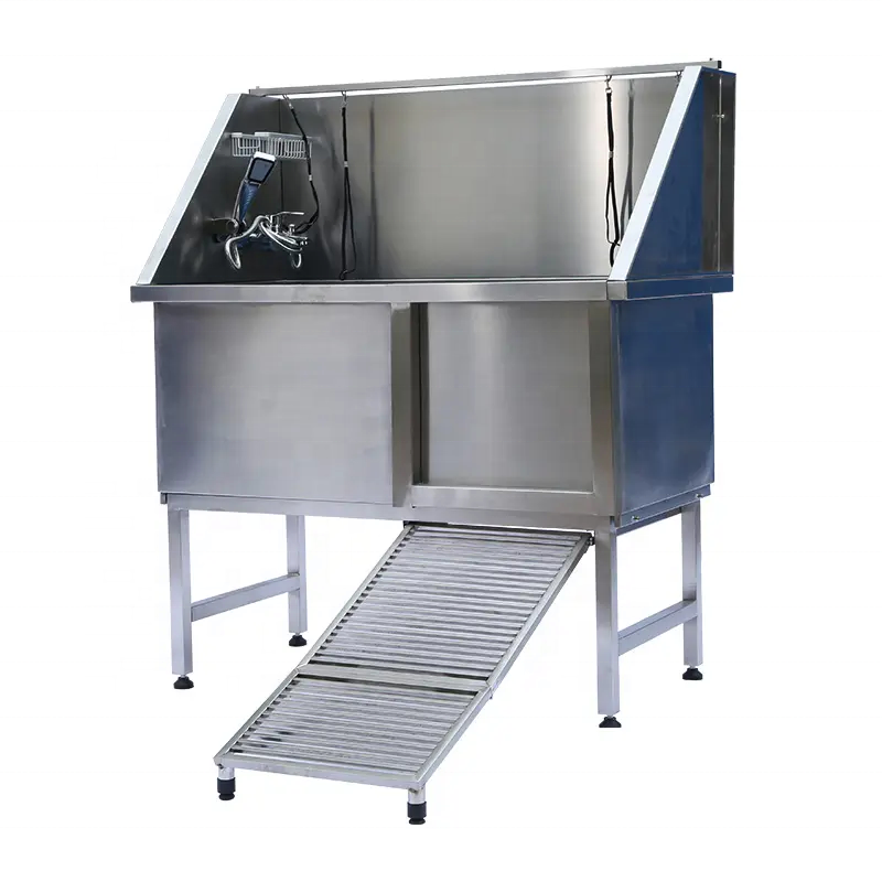 Dog Grooming Tub Manufacturer - Large Walk-in Ramp with Faucet