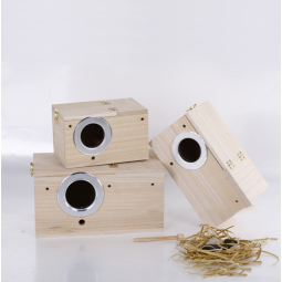 Parakeet Nest Box Factory - Wood Budgie Breeding Box Natural