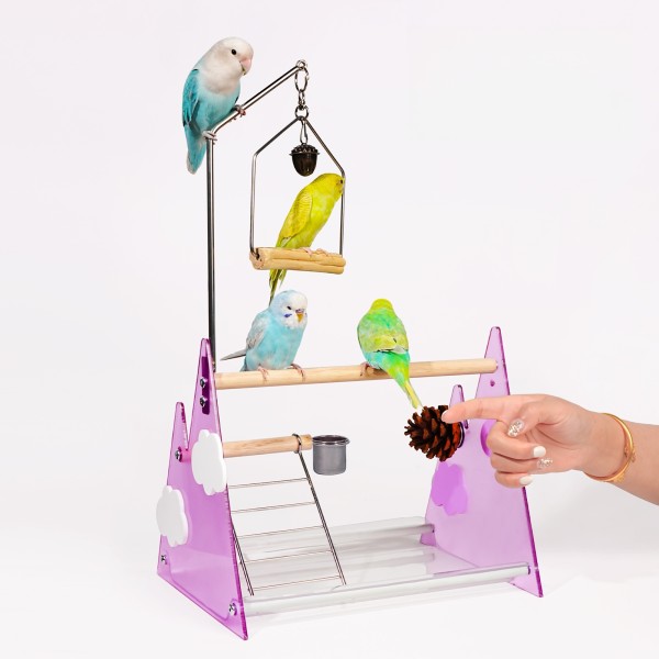 鸟站架厂家-ABS木质桌面不锈钢