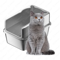 不锈钢猫砂盒供应商-可定制标识60*40*30cm