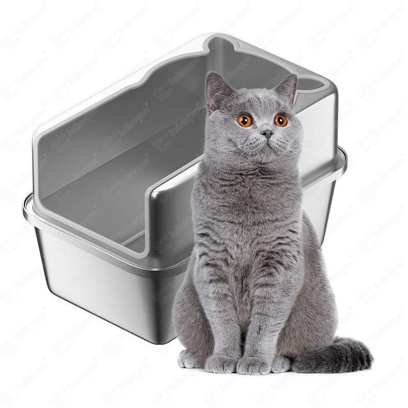不锈钢猫砂盒供应商-可定制标识60*40*30cm