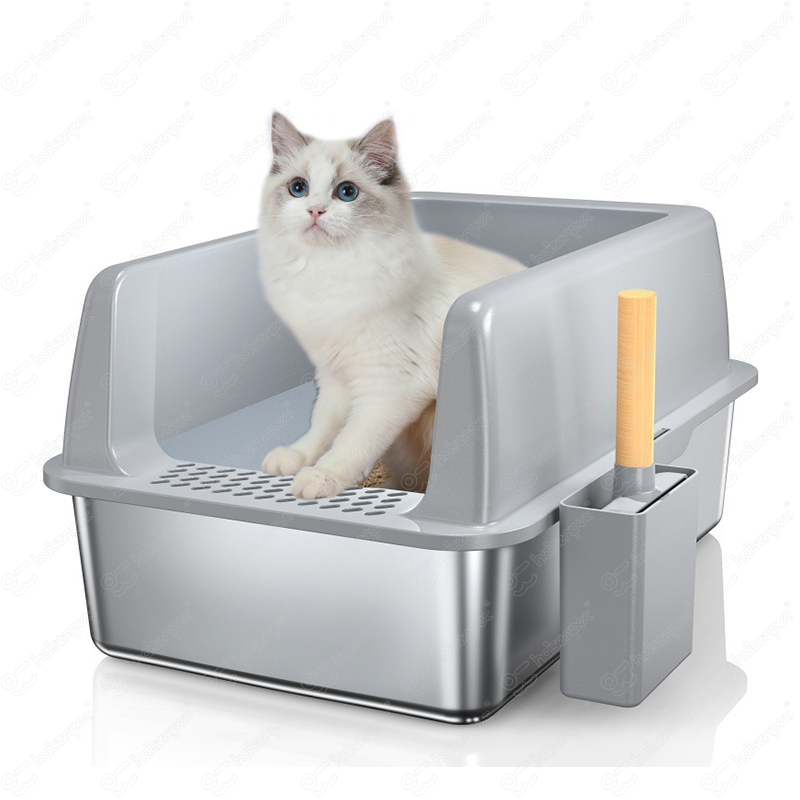 不锈钢猫砂盒生产商-可定制坚固锁扣设计