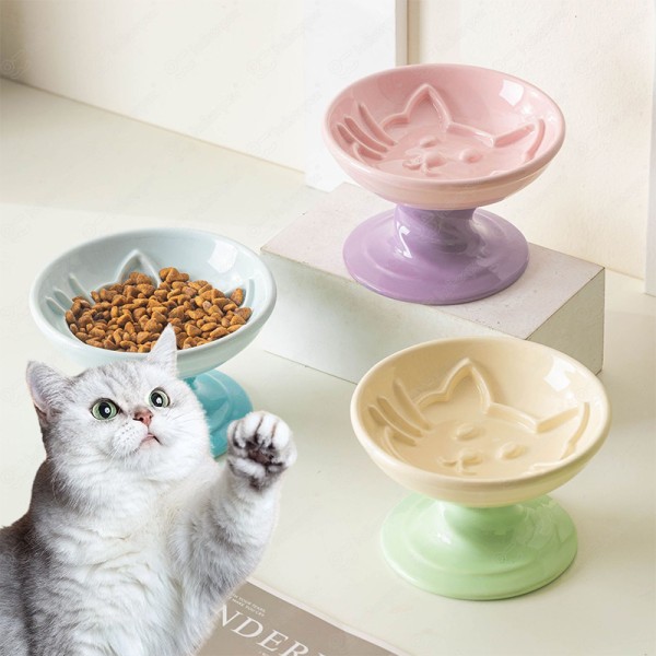 宠物猫碗供应商-可定制斜耳慢食设计