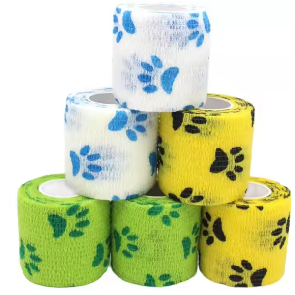 宠物粘性绷带供应商-批量自粘无纺布包裹