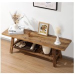 储物长凳厂家-43.3英寸农舍门厅