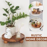 圆托盘厂家-10英寸金合欢木多功能展示