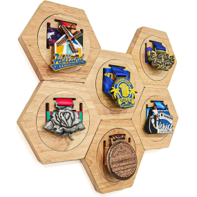 Medal Display Stand Manufacturer - 6Pcs Honeycomb Hexagon Wall