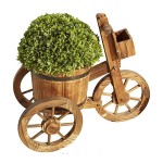 种植车厂家-桶式三轮车花园装饰