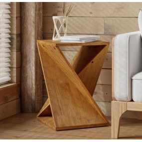 End Table Factory - Square Rustic Plant Stand