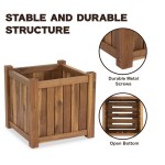 种植箱厂家-金合欢木方形花盆