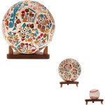 球类展示架厂家-4件装木质纪念品