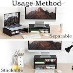 显示器支架厂家-2层黑色桌面整理