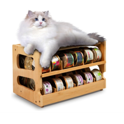 罐头整理器厂家-竹制食品柜猫粮储存