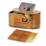 纱线碗厂家-大号金合欢木椭圆配钩针