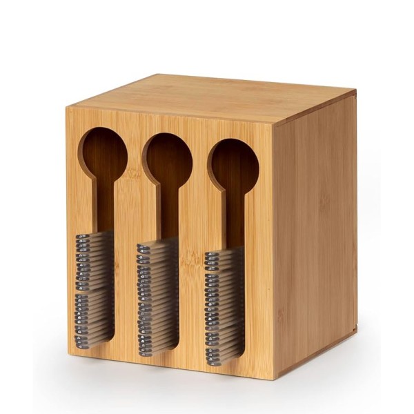 竹制餐具架厂家-塑料餐具整理3层