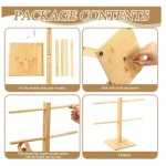 椒盐卷饼架厂家-竹制展示架带挂钩