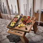 熟食板厂家-大号金合欢木奶酪刀套装