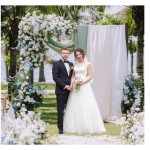 婚礼拱门厂家-7.2英尺木质凉亭背景