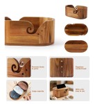 纱线碗厂家-大号金合欢木椭圆配钩针