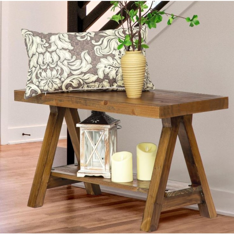 储物长凳厂家-农舍实木室内