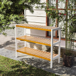 鞋架长凳厂家-3层竹制省空间