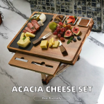 熟食板厂家-大号金合欢木奶酪刀套装