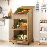 土豆储存柜厂家-3层农舍风格带轮