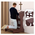 祈祷凳厂家-木质跪凳带坐垫