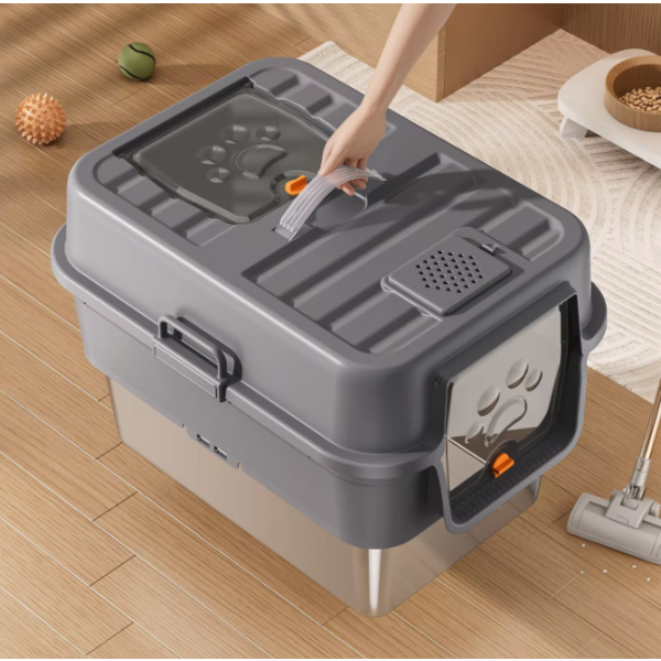 便携猫砂盆厂家-20L大顶PP塑料智能