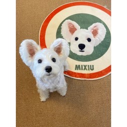 宠物地毯厂家-可定制天鹅绒手绘肖像