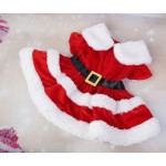 狗冬季服装厂家-法兰绒配发带红色网纱