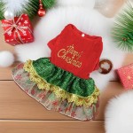 狗派对裙厂家-亮片 glitter雪纺裙