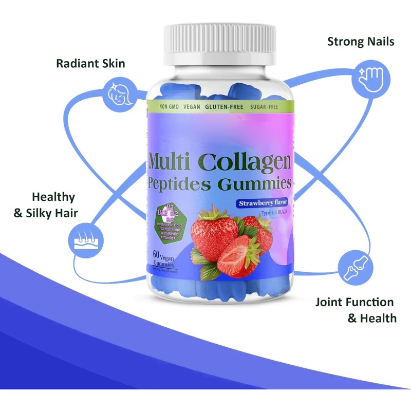 Collagen Peptides Gummies Factory - OEM Custom Biotin Hyaluronic Acid