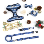 犬用背带套装生产商-定制奢华针织编织可调