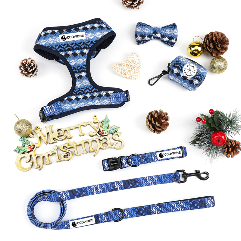 犬用背带套装生产商-定制奢华针织编织可调