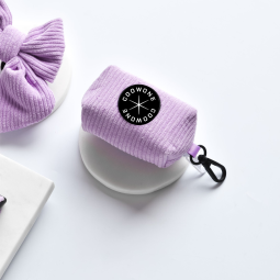 犬用粪便袋支架厂家-灯芯绒挂钩小袋分配器