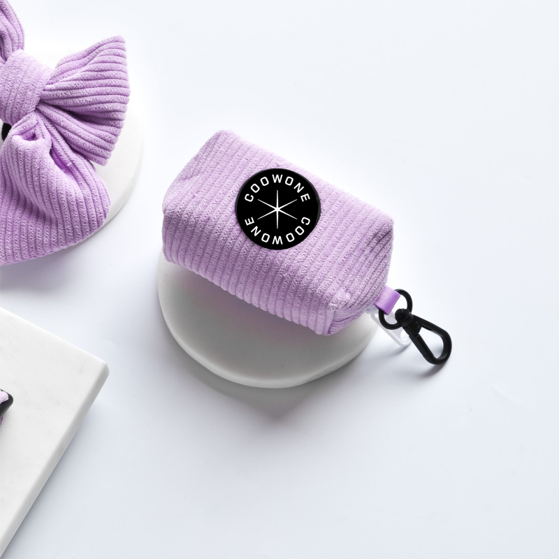 犬用粪便袋支架厂家-灯芯绒挂钩小袋分配器