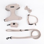 犬用背带套装厂家-奢华斜纹可调定制牵引