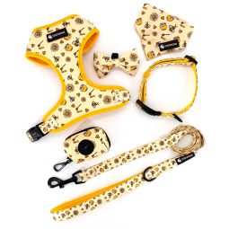 犬用背带供应商-定制蜜蜂设计个性化腊肠犬