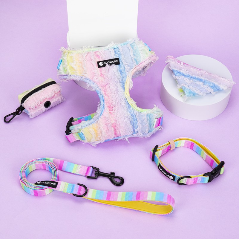 宠物项圈套装生产商-定制花卉图案独特设计