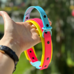 狗项圈厂家-豪华彩色防水PVC对比色