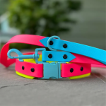狗项圈厂家-豪华彩色防水PVC对比色