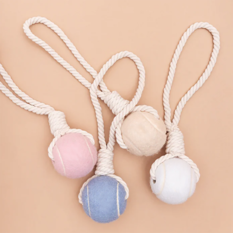 狗玩具厂家-豪华功能网球带绳