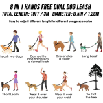 狗牵引绳厂家-可调尼龙双头带锁扣